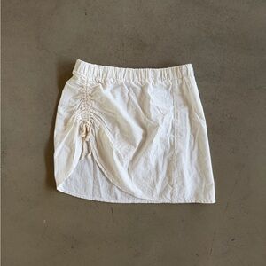 Linen Ruched Mini Skirt